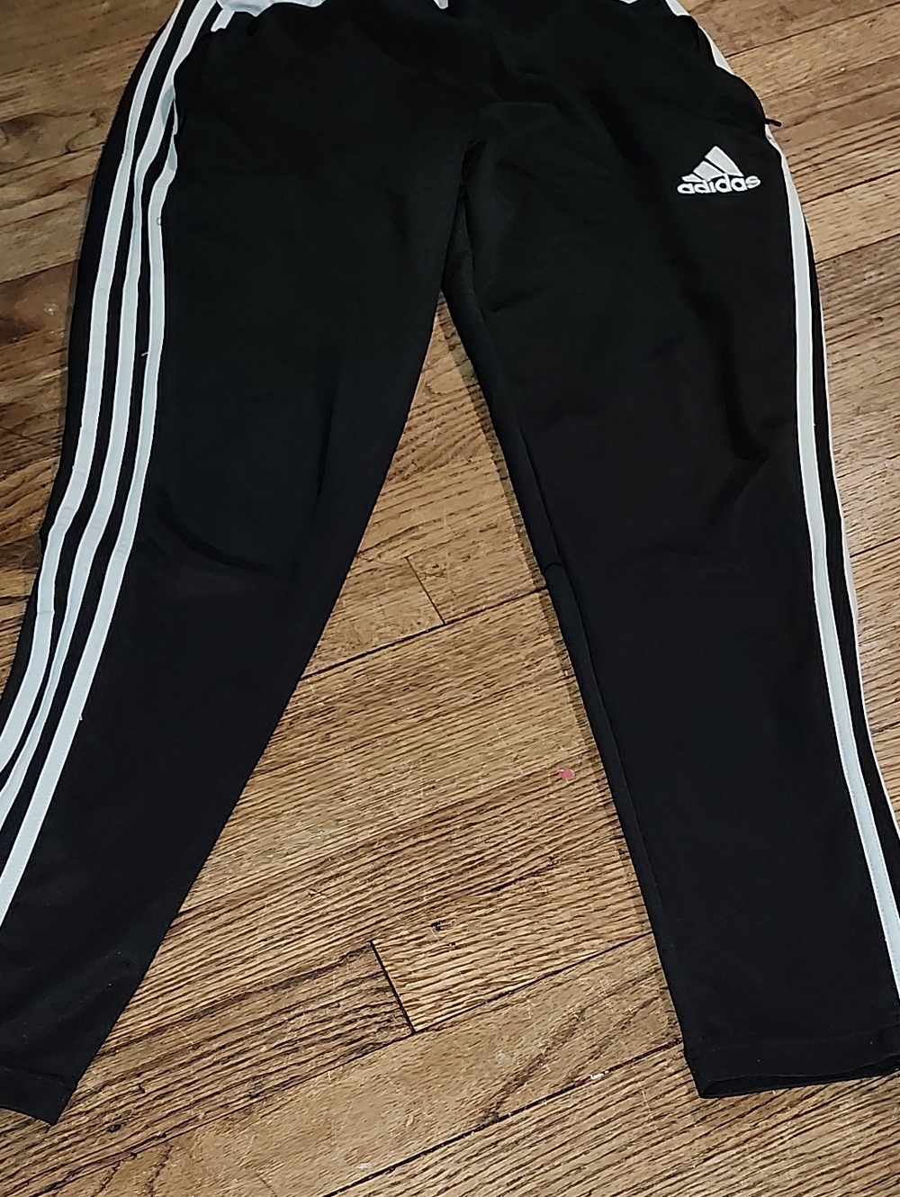 adidas Black Joggers with White Side Stripes and Logo